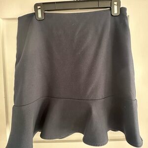 Ann Taylor Navy Mini Skirt with Flounce
